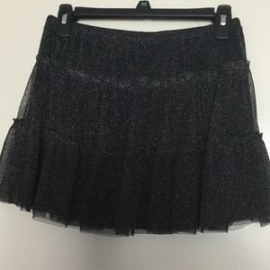 Girl's tiered sequin mesh skirt